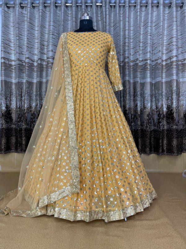 New Designer Party Wear Look Gown Bottom and Dupatta in Fully Heavy  Embroidery Sequence With Attached Pad – Prititrendz