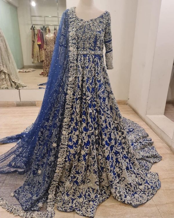 Beige Heavy Work Embroidered Gown – Tirumala Designers