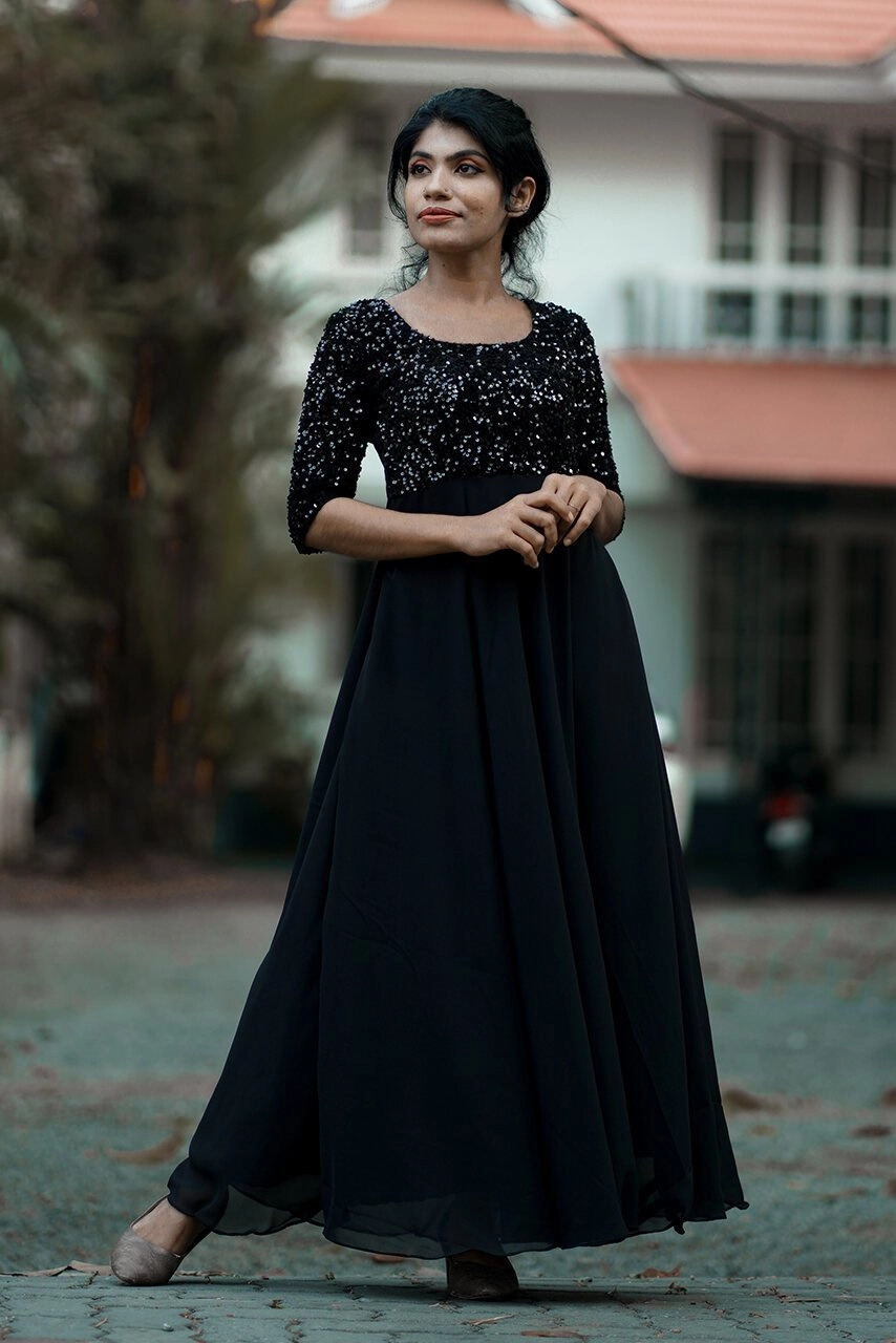 Buy Back Long Anarkali Gown Poshak at Rs. 650 online from Surati Fabric  fancy kurtis : Poshak-B