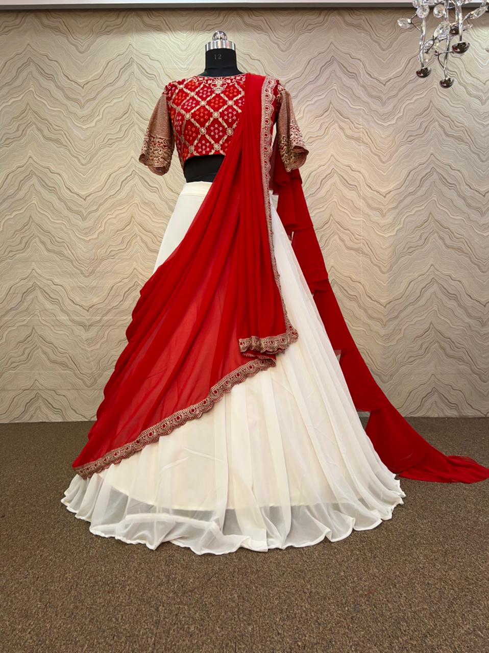 Trending | $39 - $52 - Off White Lehenga Style Chanderi Aari Work Designer  Lehenga Choli, Off White Lehenga Style Chanderi Aari Work Designer Lehengas  and Off White Lehenga Style Chanderi Aari