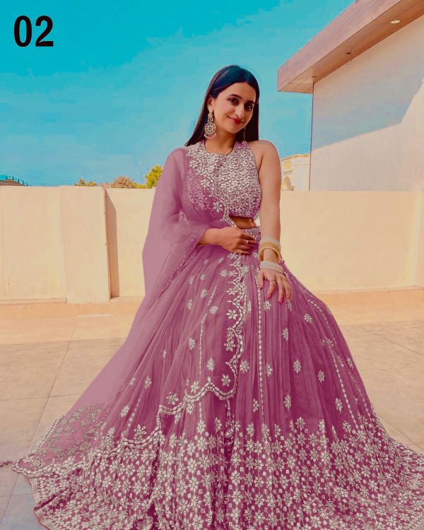 Beautiful Pink Lehenga Choli set with Real mirror work - Dress me Royal