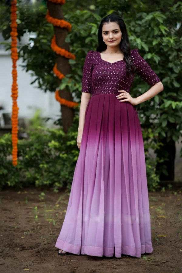 Indian Printed Stitched Long Dress Digital Anarkali Readymade Suit Gown  Designer | eBay