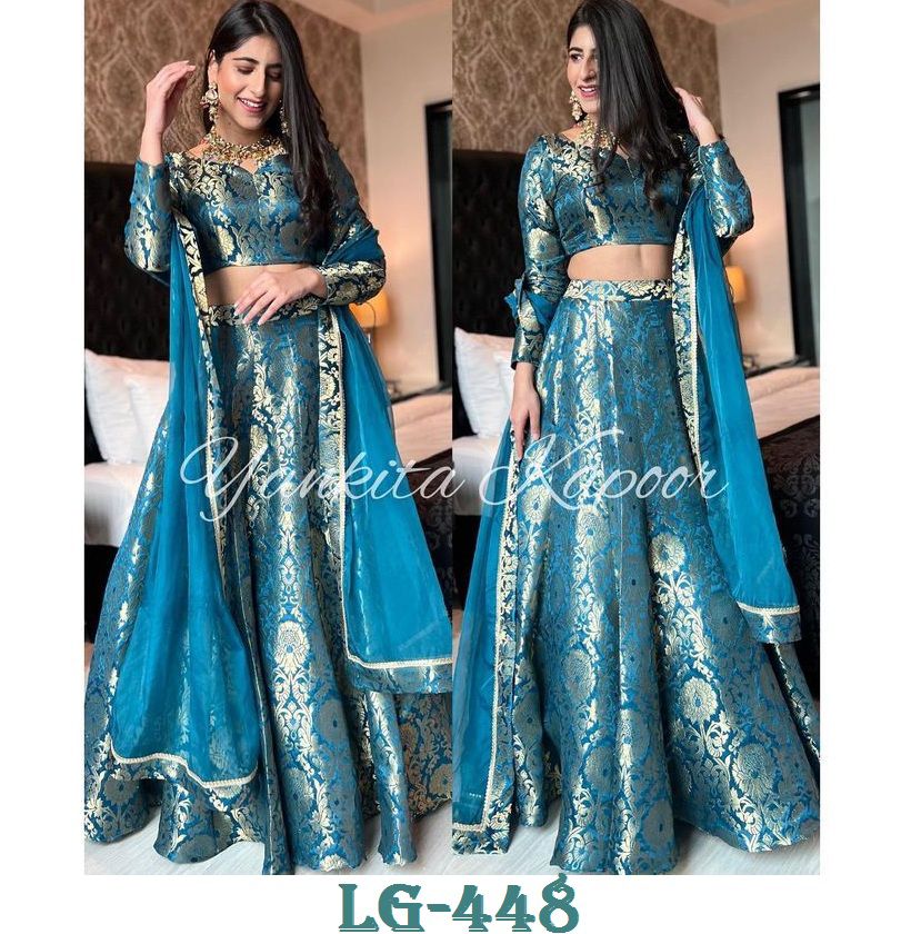 Semi-Stitched Blue, Maroon Pulp Mango's Designer Wedding Wear Lehenga Choli  Collection at Rs 3800 in Mumbai