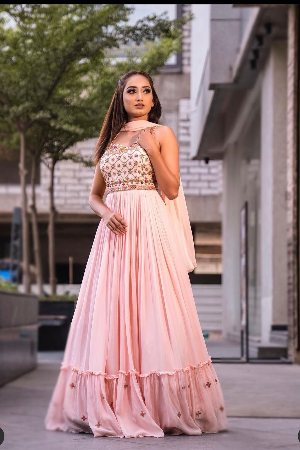 Buy Custom Fit in Custom Colors Party Wear Embroided Gown Designer Long  Indo Western Dress Evening Party Wear Gown Wedding Reception Gown Online in  India - Etsy